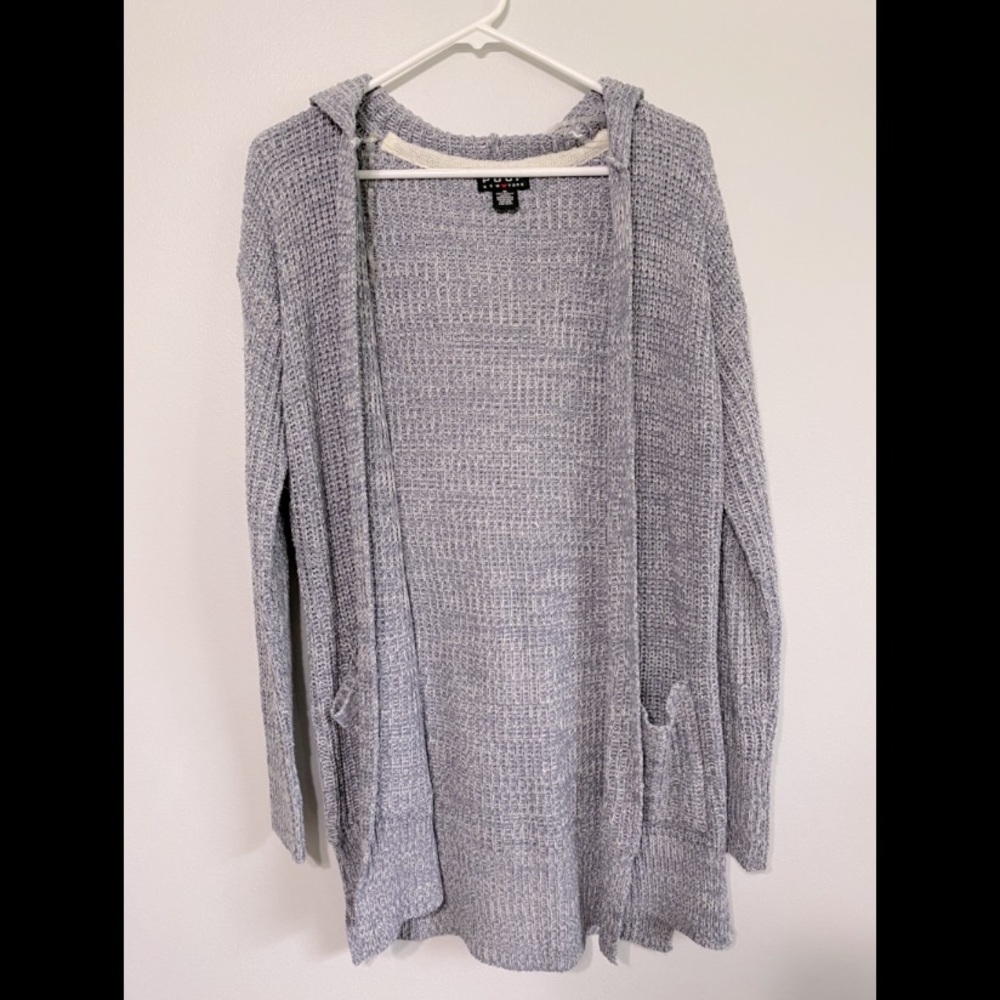Light Blue Cardigan with Hood